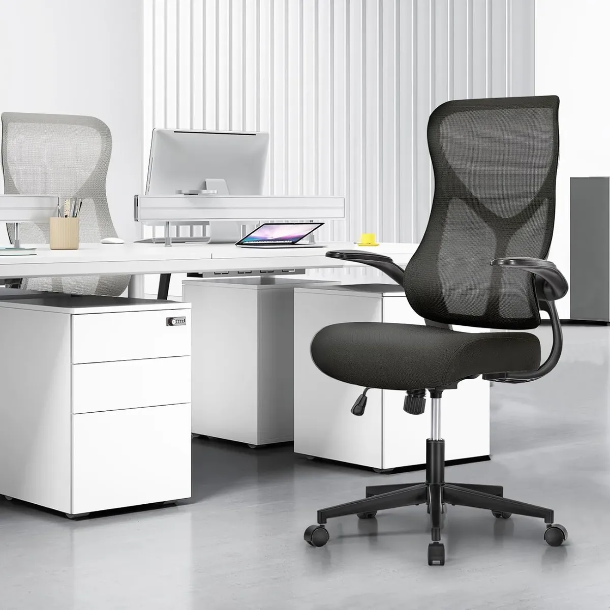 Silla De Oficina Ergonómica De Malla Alta  Respaldo Con