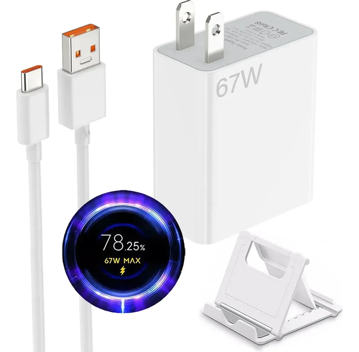 Cargador Turbo 67w Super Rápido Tipo C para Xiaomi 12 13 14 Xiaomi 11t Redmi Note 13 Pro 4g Poco X6 Pro 5g Poco M6 Pro 4g Cable Rápido USB a Tipo C 1.5 Metro 6a