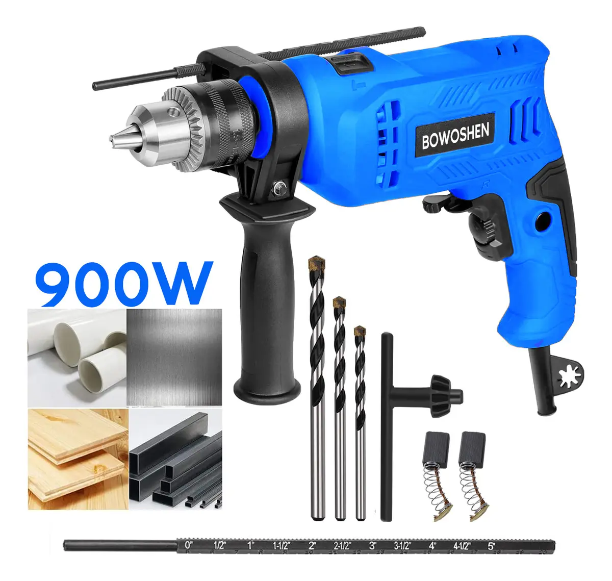 Taladro Rotomartillo Percutor Profesional Eléctrico Bowoshen Destornillador Con Brocas 900W