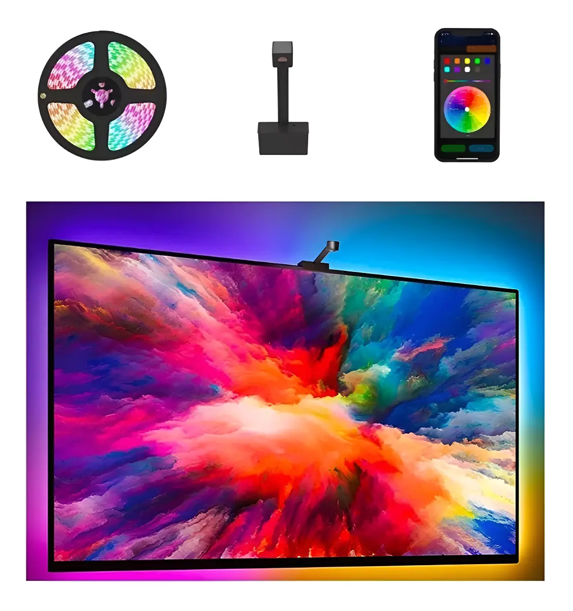 Artmu® Tira Led Tv 55-65' Luz De Inmersión Cine Tv Aplicación, 3.8m Luces Para Tv Tiras De Luz Led