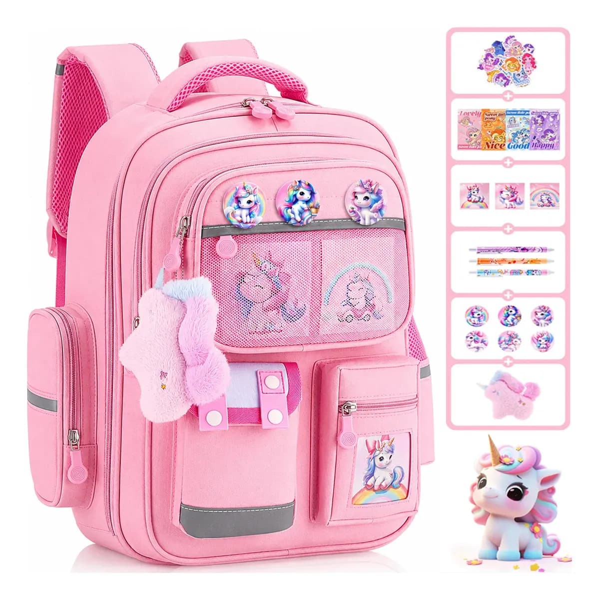 Mochila Escolar Impermeable Para Niñas De Gran Capacidad 40l Diseño Unicornio Conjunto De Mochilas Escolares Para Laptop Y Viaje