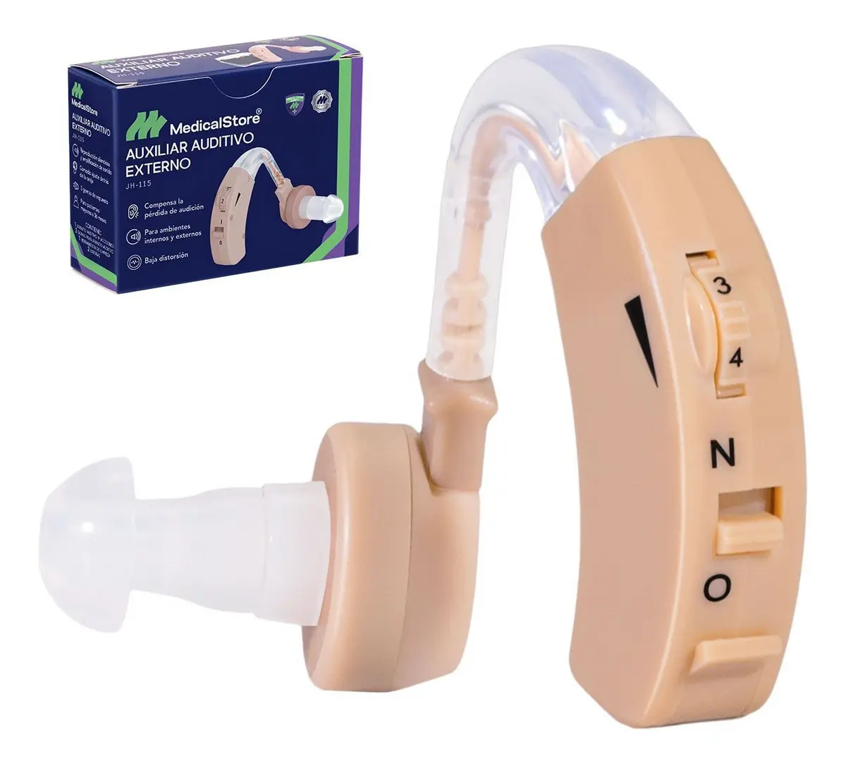 Audífono Amplificador Para Sordera Auxiliar Sonido Color Beige