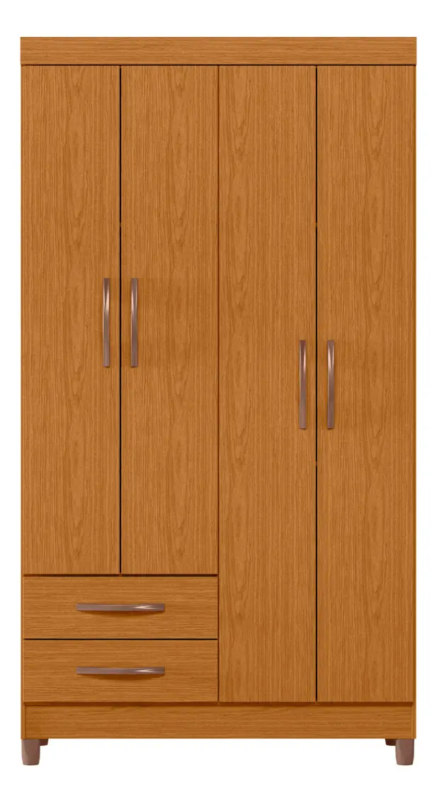 Ropero Bertolini Ambar Clóset Armario 4 Puertas Cinamomo