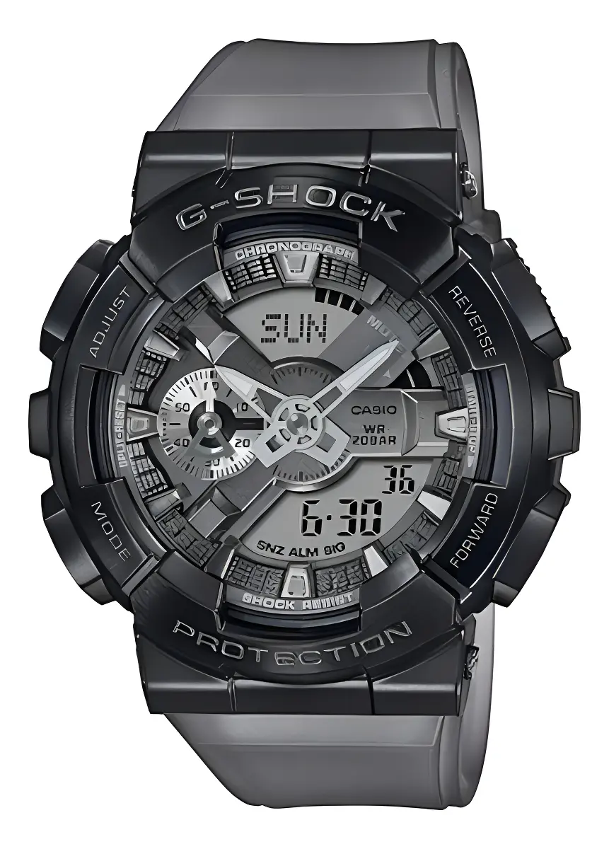 Reloj Casio G-shock Youth Gm-110mf-1acr Original Time Square Color de la correa Gris/Humo Color del bisel Gris oscuro Color del fondo Gris