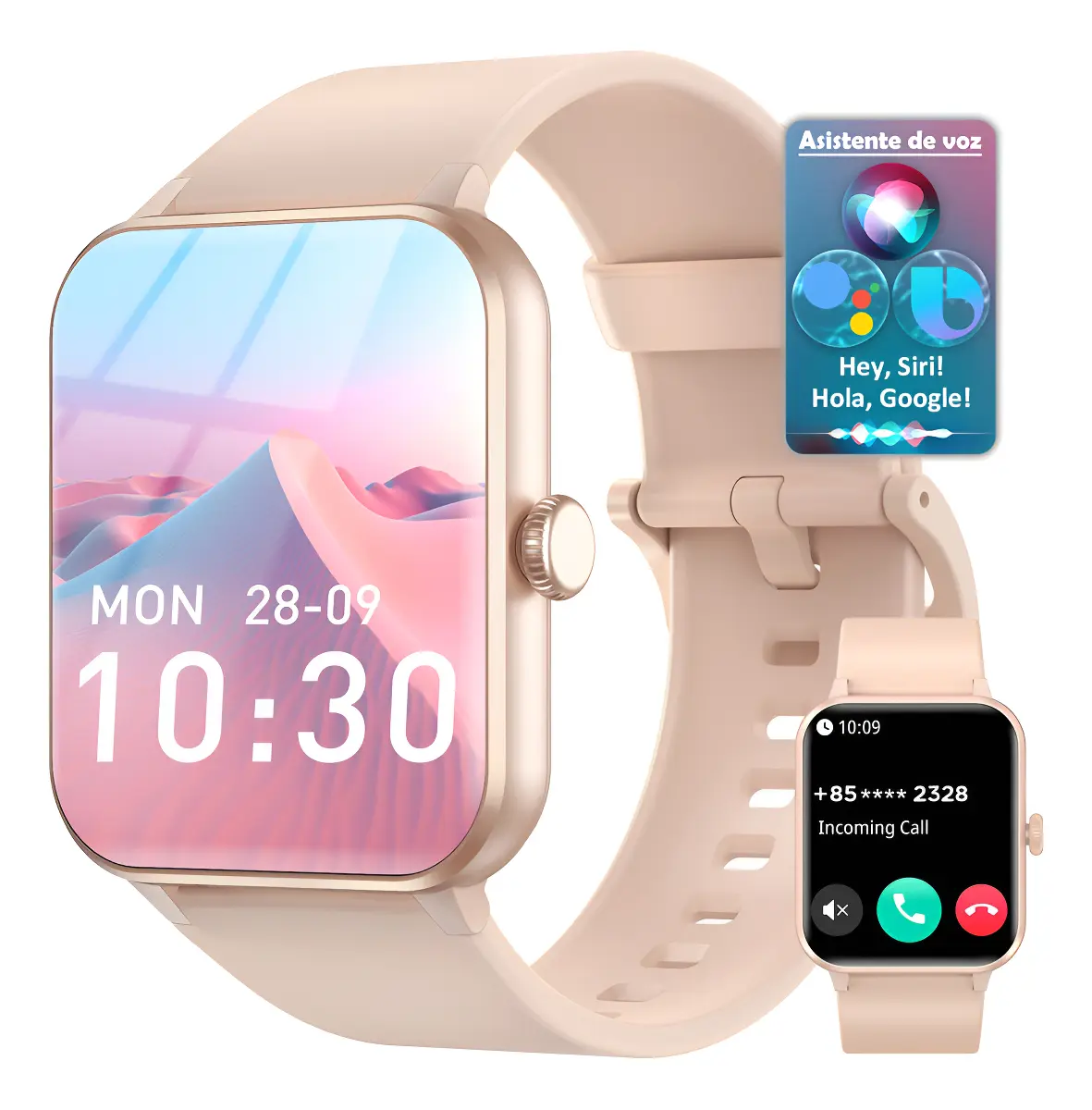 Smartwatch Reloj Inteligente Llamada Deportivo Asistente Voz Deportivo Hombre Blackview R50 Sport Reloj Inteligente Mujer Smartwatch Ciclo Menstrual Llamadas Bluetooth 1.85 Tft Ip68 Smart Watch Rosa