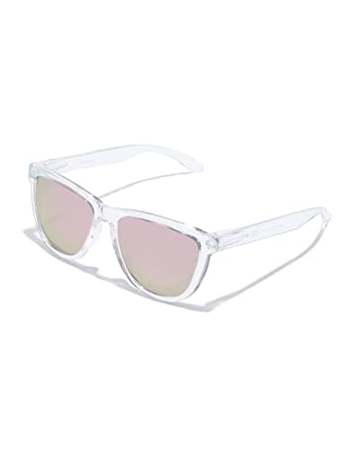 HAWKERS Lentes de Sol ONE POLARIZED para Hombre y Mujer, Raw Transparente/Oro Rosa Polarizado