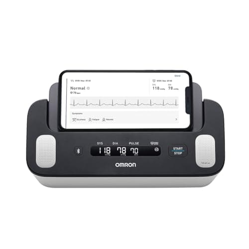 OMRON Complete – Baumanómetro de Presión Arterial y Electrocardiograma (ECG) 2 en 1 para Brazo, Validado Clínicamente, con Conectividad Bluetooth y App Gratuita – Ideal para Uso en Casa