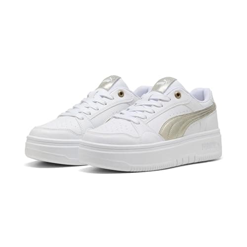 PUMA, Tenis Casuales Rebound Femme Low Metallic Whisper, Mujer, Blanco, Talla 27