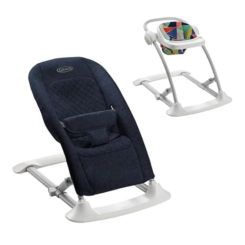 Graco Jumpstart 4 en 1 ajustable para actividades infantiles, columpio versátil para bebé, asiento de piso y silla para niños con bandeja para aperitivos, Geo Pop