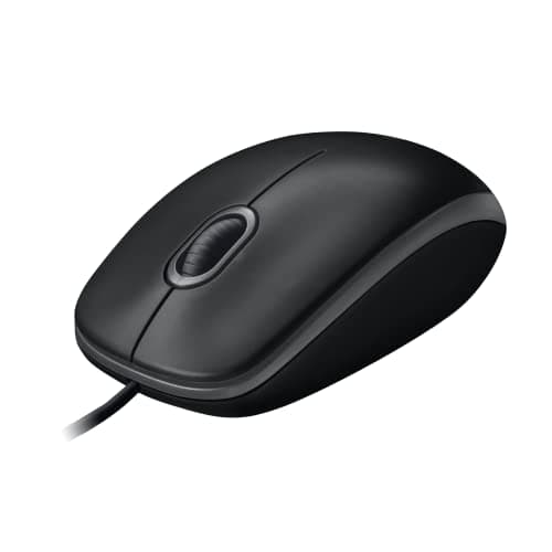 Logitech M100 Mouse con Cable USB, 3 Botones, Seguimiento Óptico, 1000 dpi, Ambidiestro, Compatible con PC, Mac, Laptop - Negro