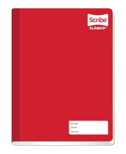 Scribe, Clásico®, Cuaderno Profesional, Pasta Semi Rígida, Cosido, Raya, 100 hojas, Colores aleatorios