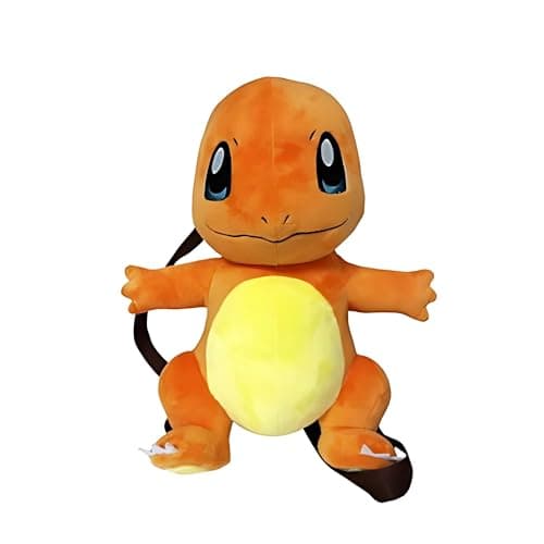 Pokémon Mochila de Peluche Pequeña Infantil Soft Plush Backpack Bolso de Felpa Suave Correas Ajustables Modelo Charmander Color Naranja
