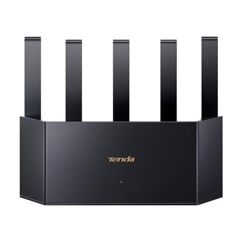 Tenda Router RX12L Pro WiFi 6 AX3000 WiFi de Doble Banda, 5 Antenas de 6dBi, 4 Puertos Gigabit, Diseño Vertical, Compatible con WPA3 y VPN