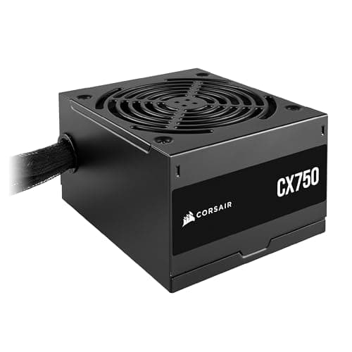 CORSAIR CX750 ATX 750W Fuente de Alimentación - Eficiencia 80 Plus Bronze - Bajo Ruido - Cables con Funda - No Modular - NA - Negro