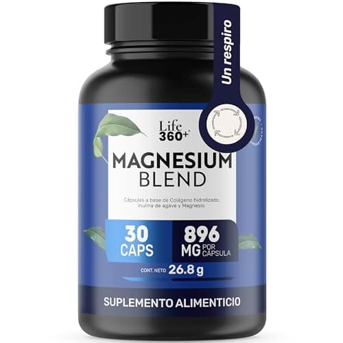 LIFE 360+ Suplemento Alimenticio a base de Magnesium Blend, 30 Cápsulas
