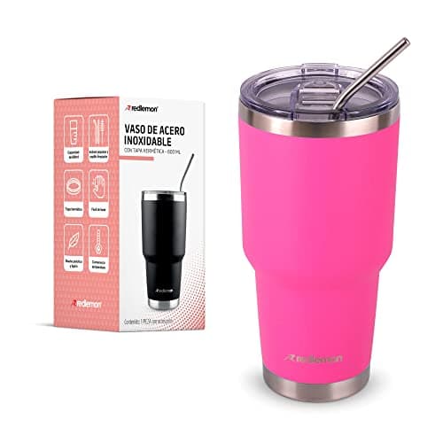 Redlemon Vaso Térmico para Café 800 ml Acero Inoxidable con Tapa Hermética