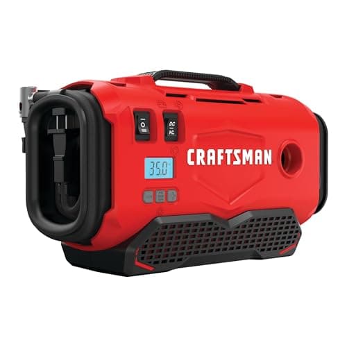 CRAFTSMAN Inflador Neumáticos Compresor Aire Portátil V20 3 Modos: Inalámbrico 120V 12V Rojo