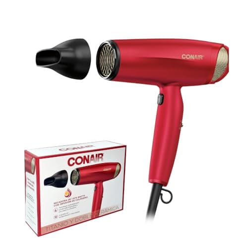 Secadora 1875W Titanio Doble Ceramica y Colageno Roja Conair
