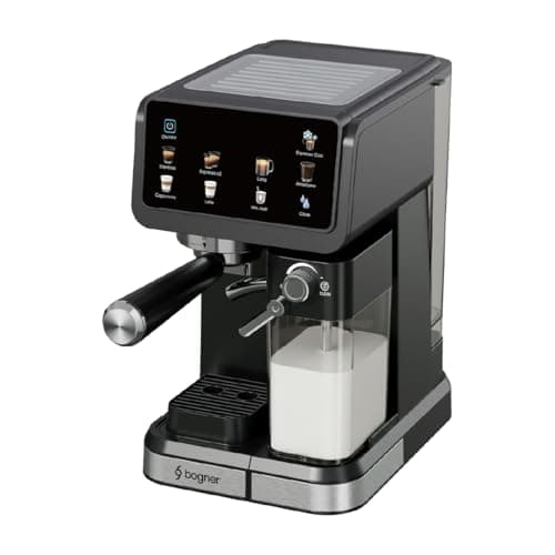Cafetera Espresso Automática BDECM03B, 20 Bares, 1350W, con Espumador de Leche y Pantalla Táctil, Tanque de 1.5L, Funciones Cappuccino, Latte y Café Frío – (Negro)
