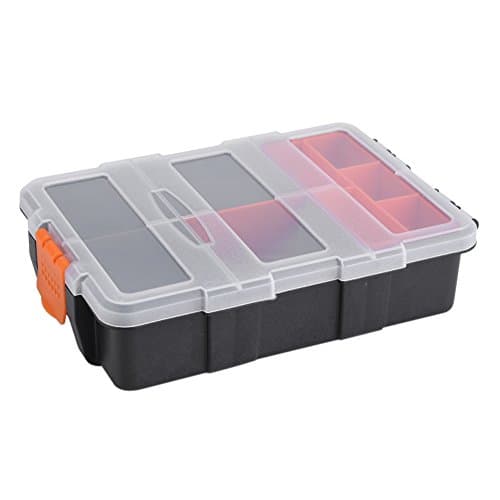 Haofy Compartimento Contenedor Herramientas Batería Componentes de Plástico de Dos Capas Caja de Almacenamiento Organizador Piezas Pequeñas