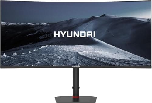 Hyundai Monitor HyView Gaming Curvo 34" WQHD 3440x1440, 180Hz, 1ms MPRT, R1000, HDMI x2, DisplayPort x2, Negro