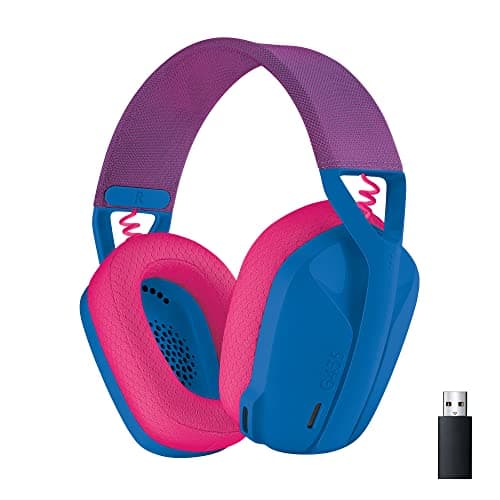 Logitech G435 Lightspeed Audífonos Inalámbricos Gaming Bluetooth - Ligeros, on-Ear, micrófonos Integrados, batería de 18 Horas, compatibles con Dolby Atmos, PC, PS4, PS5, Celular - Azul