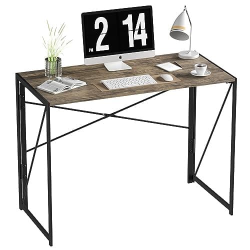 FurnitureR Sin Ensamblaje Mesa Plegable Auxiliar Escritorio Estilo Industrial Imitación Madera (100X50X75 CM)