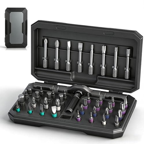 42 en 1 Juego de Destornilladores Magnéticos, con Mango Trinquete Desmontable, S2 Acero, Ideal para Muebles, Computadoras, Bicicletas Reparaciones y Proyectos DIY en el Hogar, Regalos para Hombres