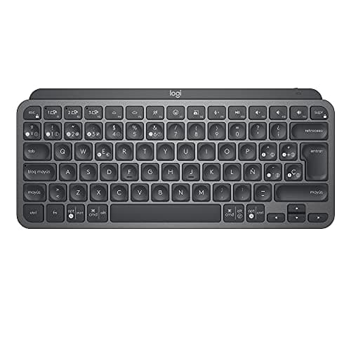 Logitech MX Keys Mini Teclado Inalámbrico Minimalista Iluminado, Compacto, Bluetooth, Retroiluminado, USB-C, Compatible con Apple macOS, iOS, Windows, Linux, Android, de Metal - Grafito