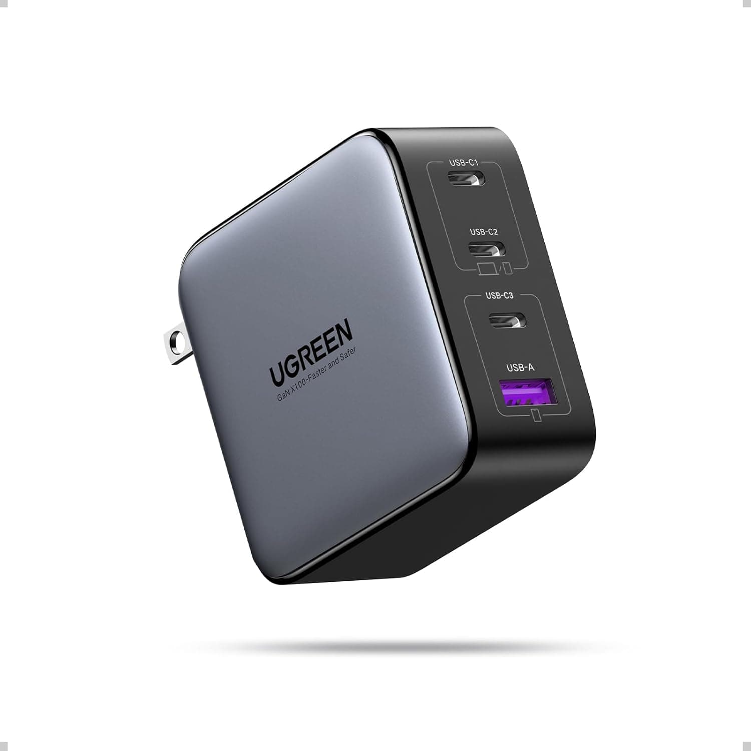 UGREEN Nexode 100W Cargador USB Tipo C GAN con 4 Puertos, Charger PD3.1 Admite PPS Compatible con iPhone 17 Pro Max/17 Pro/iPhone Air/17/16/15, Galaxy S26 S25 Ultra, Xiaomi Mi12, MacBook, iPad, Negro