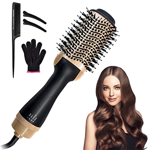 4 en 1 Cepillo Secador de Cabello Multifuncional con Iones Negativos
