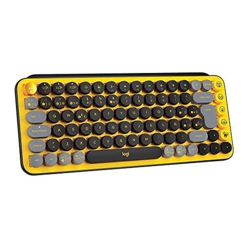 Logitech Pop Keys Teclado Mecánico Inalámbrico, Teclas Emoji Personalizables, Diseño Durable y Compacto, Conectividad Bluetooth o USB, Multidispositivo, Compatible OS - Blast