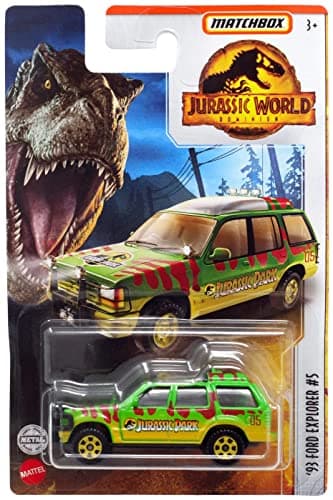 Hot Wheels - Coche Explorer Ford '93 #5 - Jurassic World Dominion, Escala 1:64, Verde, Niños, Unisex, 13+