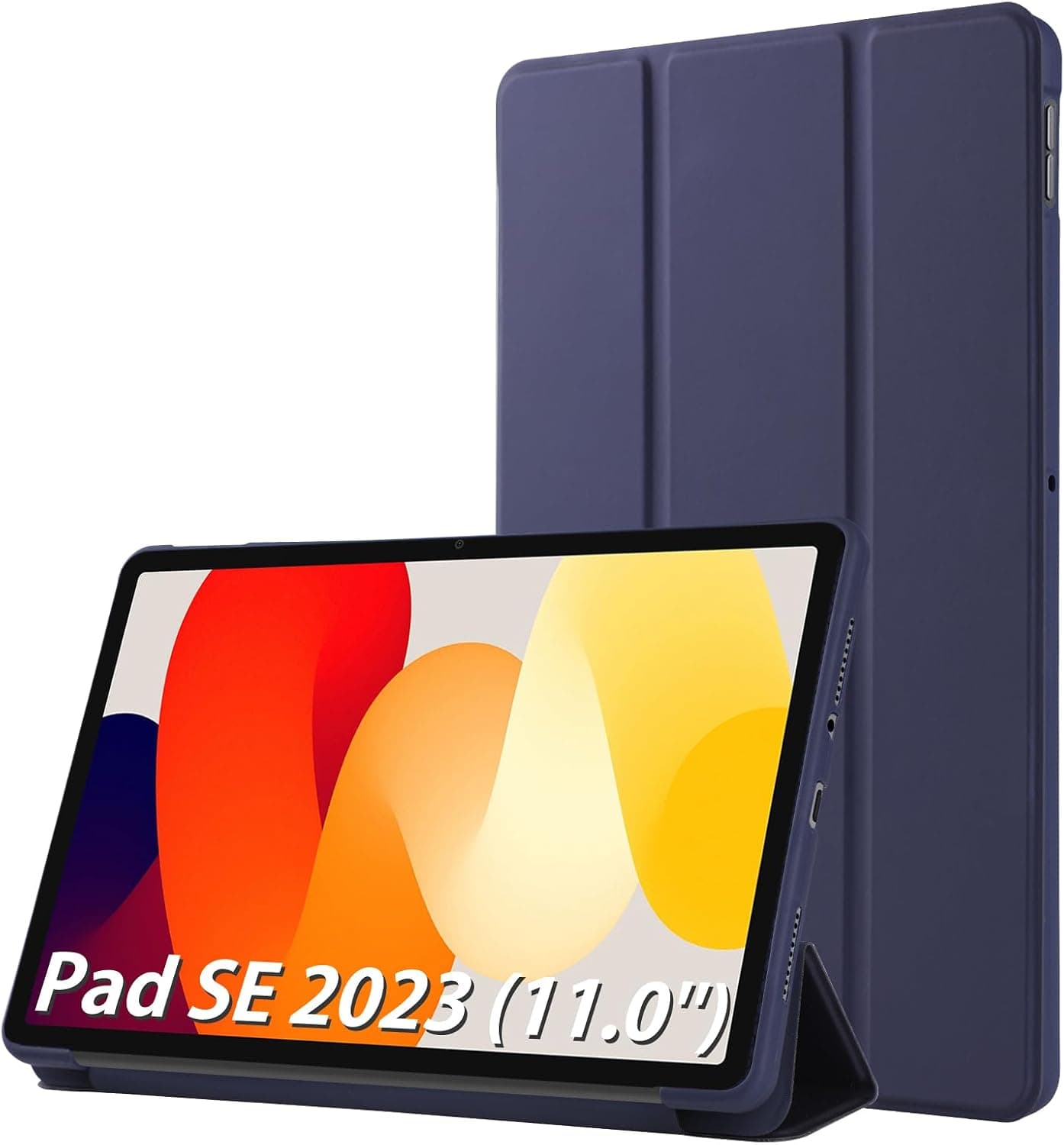 Simpeak Funda Compatible con Xiaomi Redmi Pad SE 11", Carcasa TPU Multi-ángulo Cubierta Folio con el Soporte/Reposo Automático de Despertador, Suave Case Compatible con Redmi Pad SE, Azul