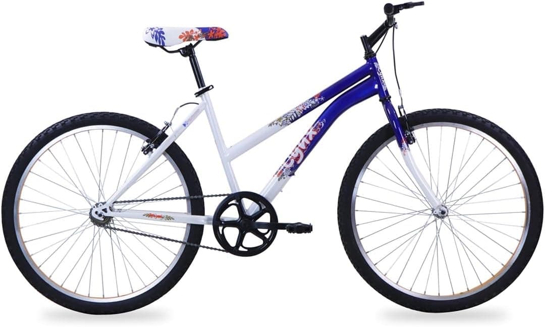 Bicicleta de Montaña BENOTTO Lynx R26 ‍ | 1 Velocidad | Mujer | Frenos V | Cuadro de Acero | Color Azul Oscuro/Blanco | Talla Unitalla