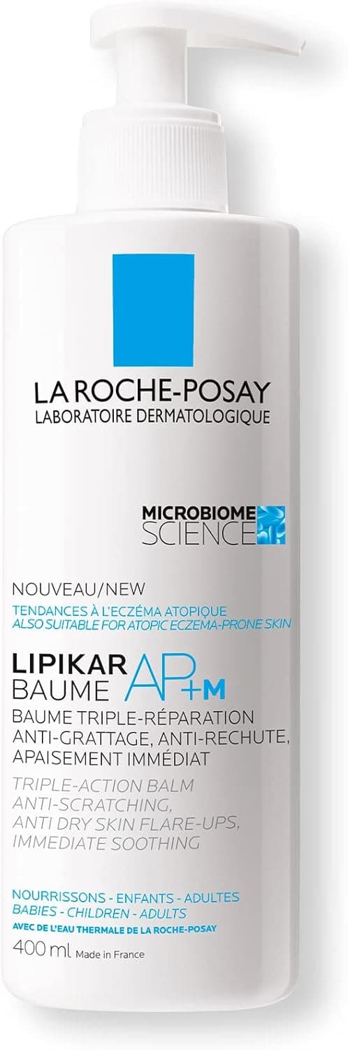 La Roche-Posay Lipikar Baume AP+M Crema Corporal para Piel Muy Seca o con Tendencia Atopica. Humecta la Piel y Reduce la Comezon, 400 ml