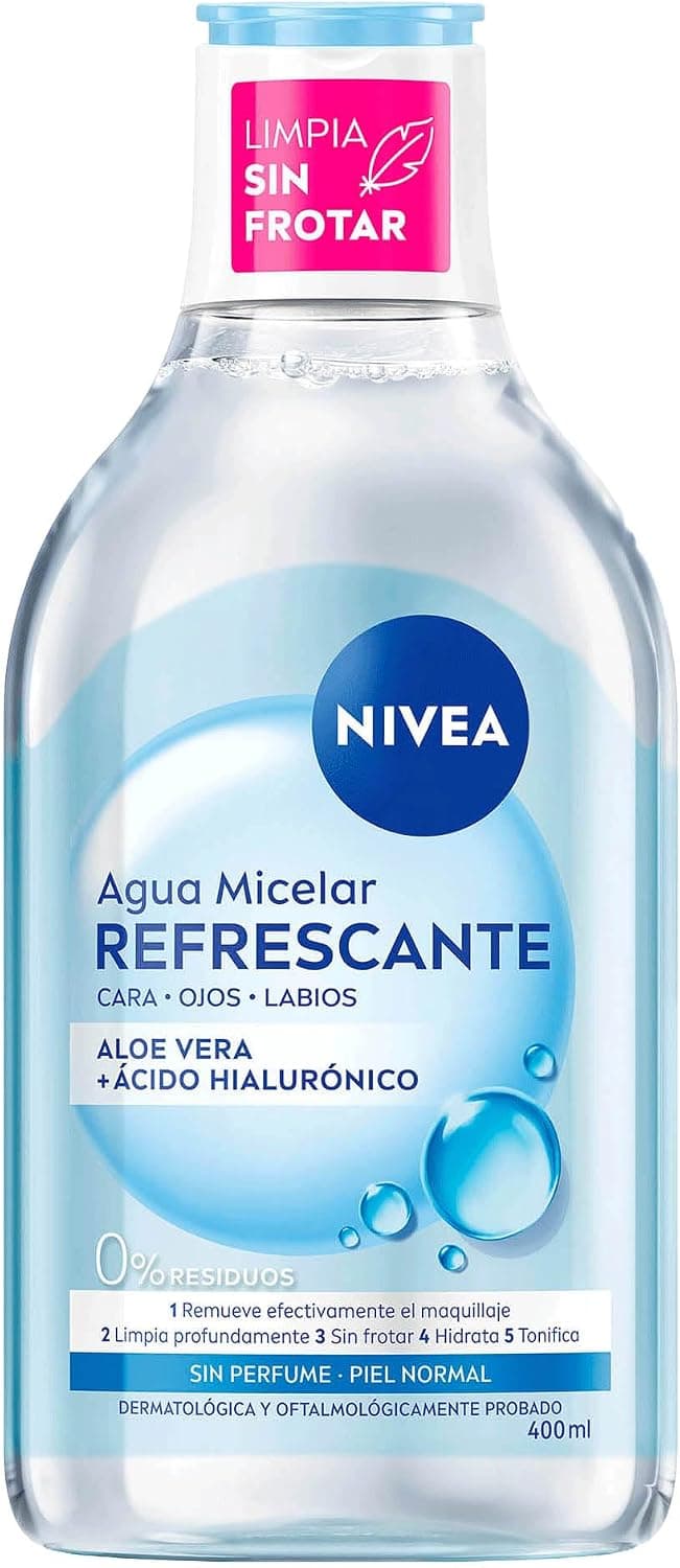 NIVEA Agua Micelar para Piel Normal(400 ml) - Fórmula Vegana con Complejo Aminoácido, Remueve Maquillaje a Prueba de Agua, Limpia y Refresca la Piel - Ideal para Todo Tipo de Piel