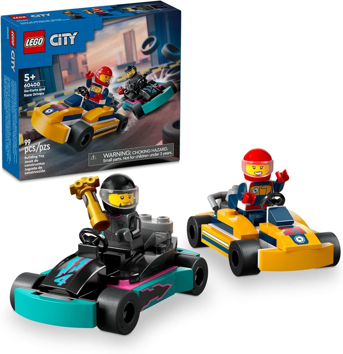 LEGO City Go-Karts y Pilotos de Carreras Juego de Juguetes para Mayores de 5 años 60400