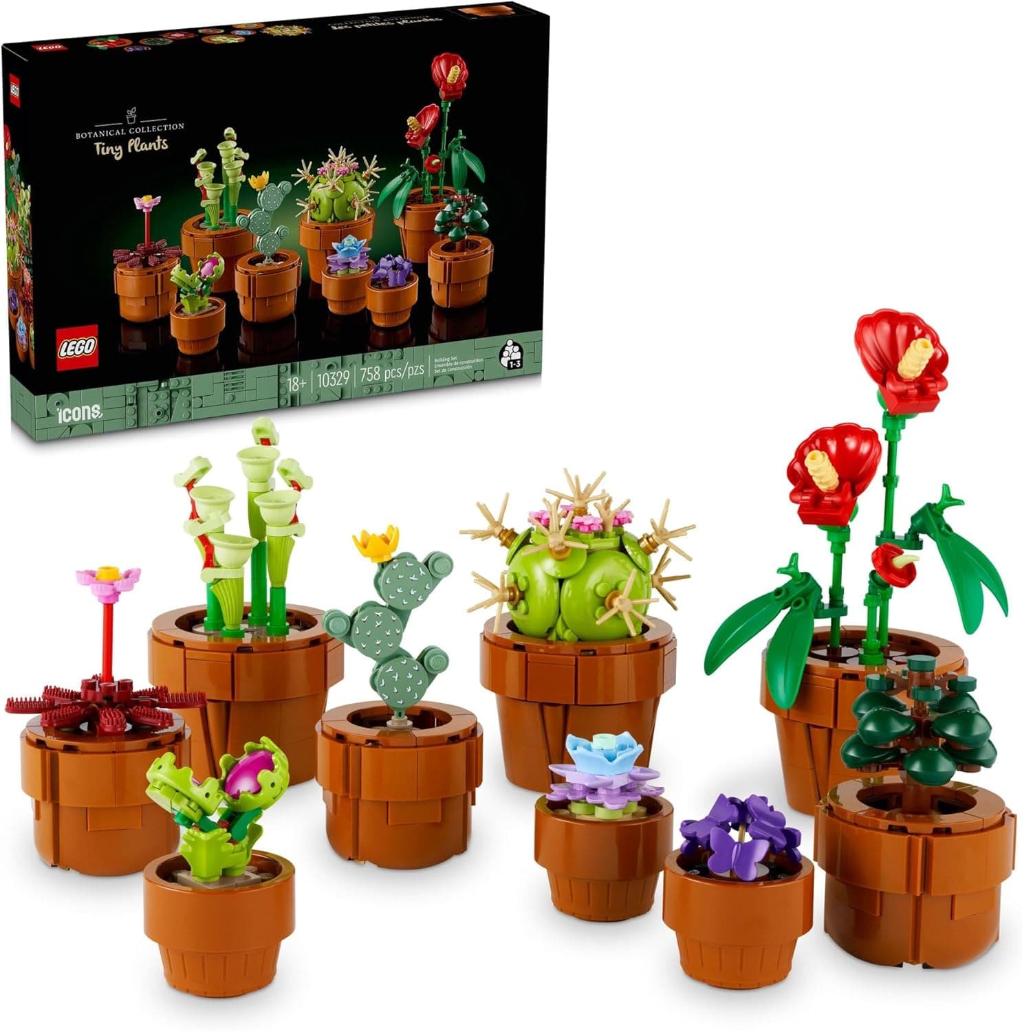 LEGO Botanicals Plantas Pequeñas - Model Kit de Construcción para Adultos, Años 18+ - Plantas Artificiales Decoración para Hogar - 10329