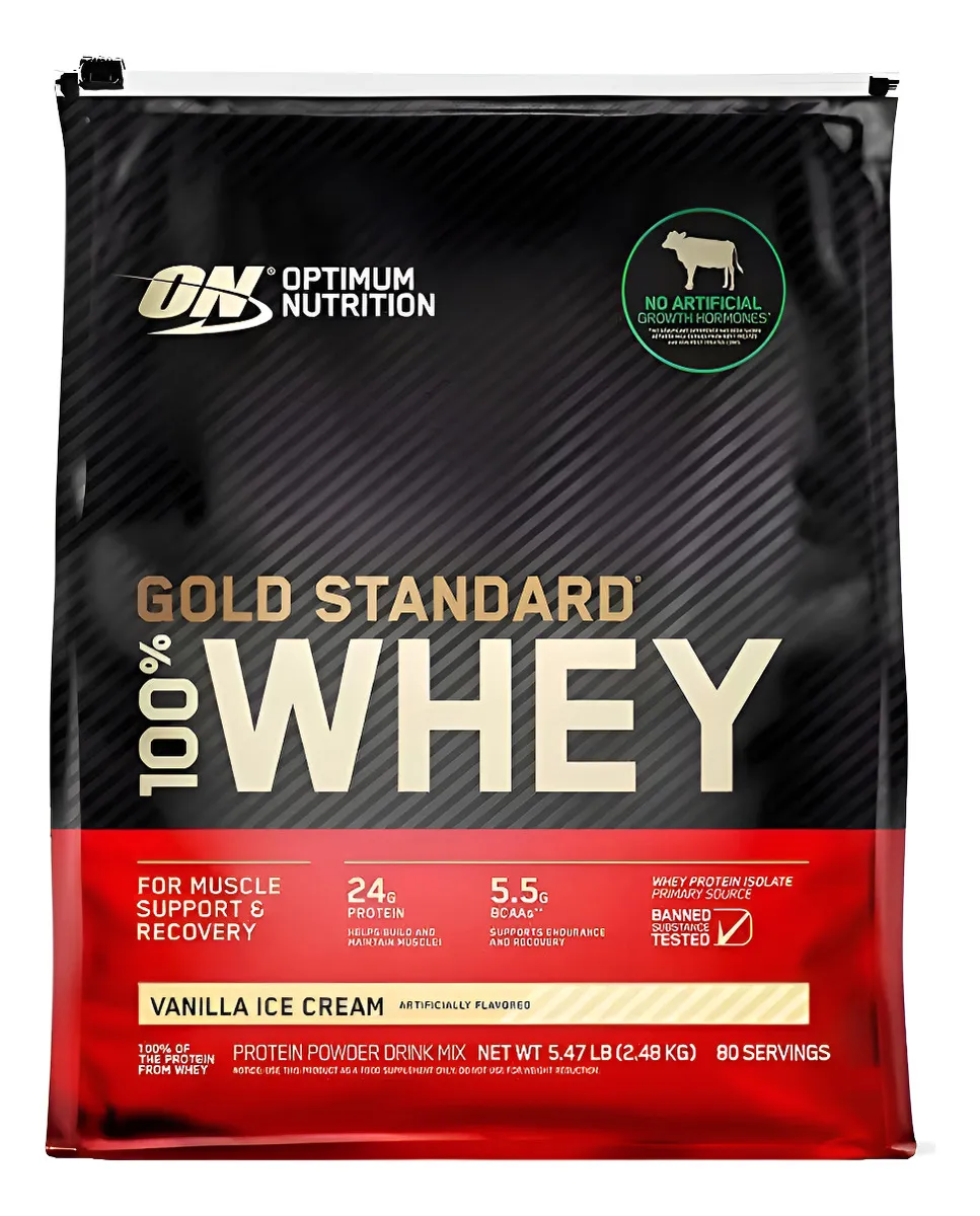 Gold Standard Whey Proteína Suero De Leche 2.48kg Sabor Helado De Vainilla