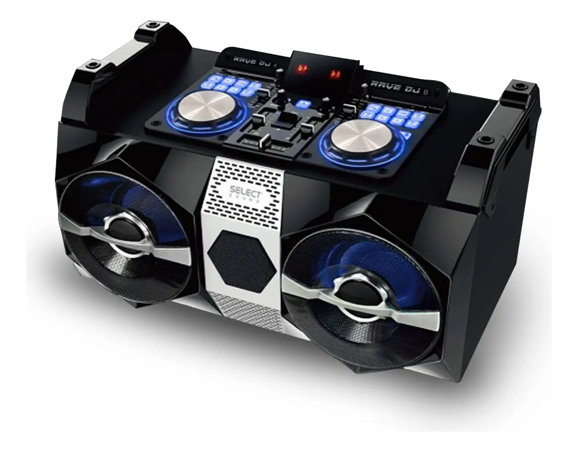 Minicomponente Bocina Bluetooth Select Sound Rave Dj Bt2018 Color Negro Potencia RMS 120 W