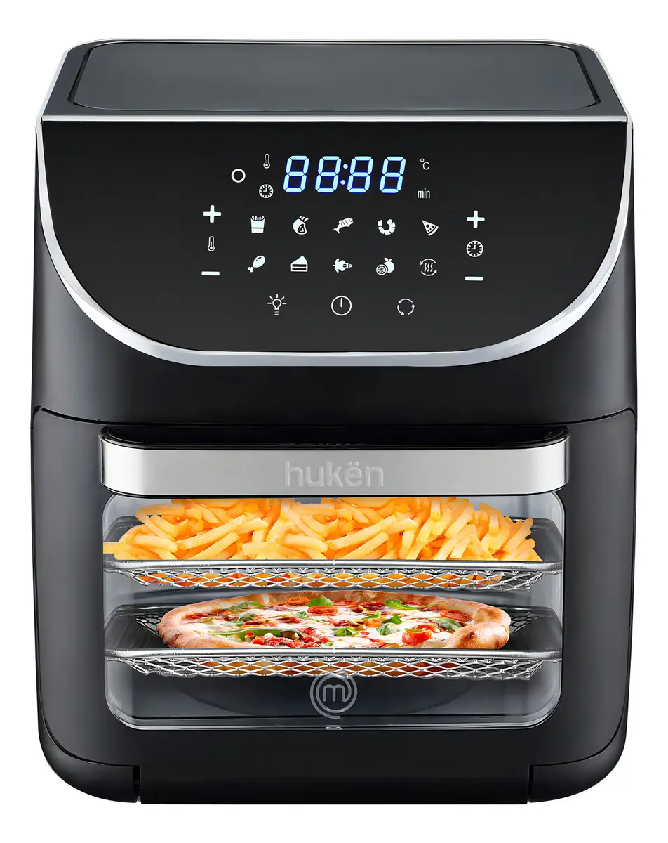 Horno Freidora De Aire 12l Multifuncional Hukën Masterchef Negro