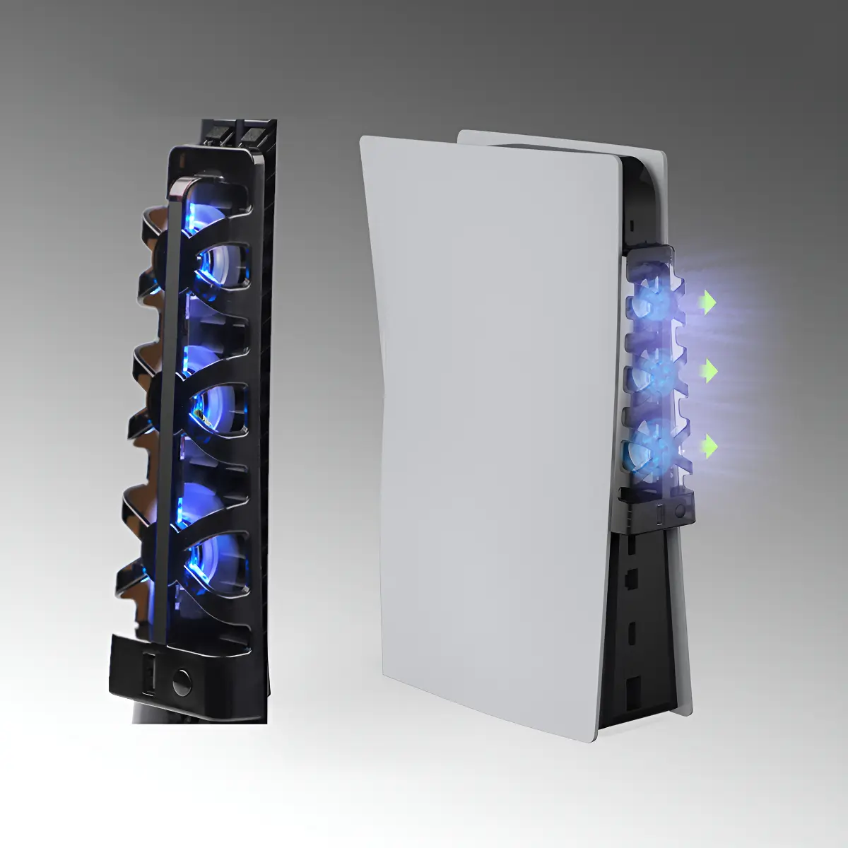 Ventilador De Enfriamiento Para Consola Ps5 Negro Con Led, Soporte De Refrigeración Para Ps5 Con Iluminación, Ideal Para Modelos Con Y Sin Lector De Disco, Mantiene La Consola A Temperatura Óptima