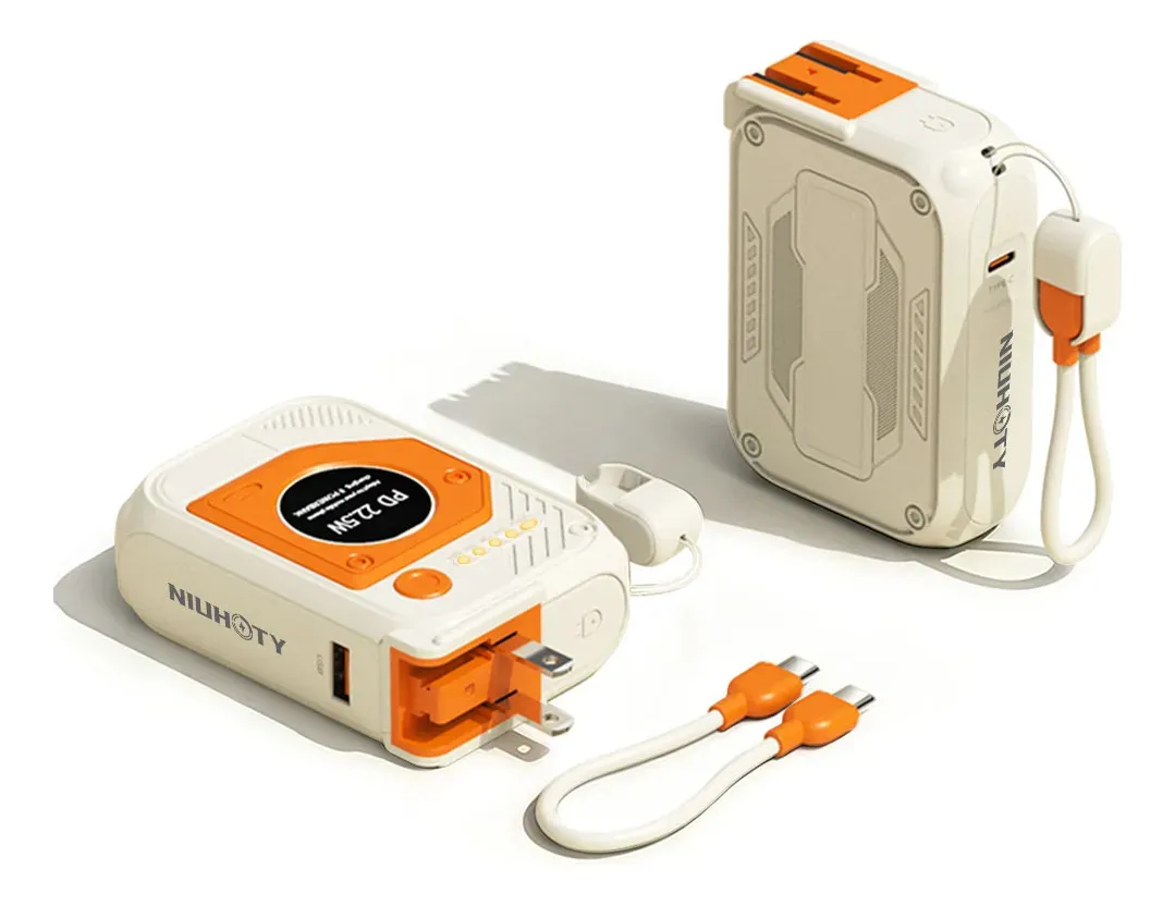 Power Bank 10000mah Carga Rápida Cargador Portátil Pd22.5w Naranja