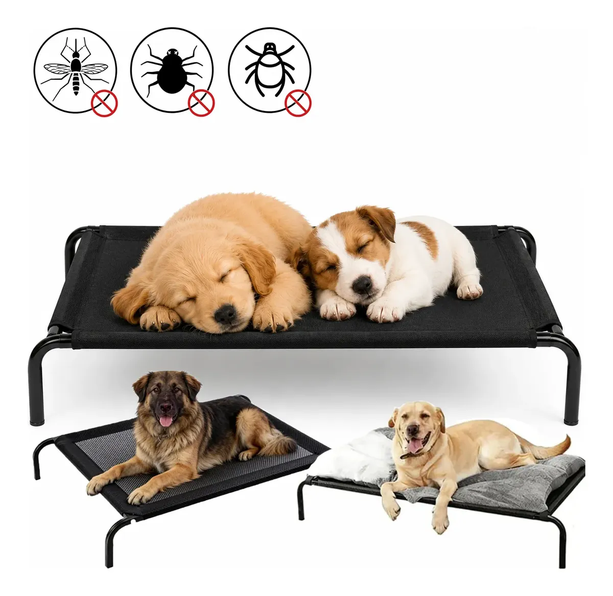 Cama Elevada Para Perro Grandes Malla Transpirable 90*60*15