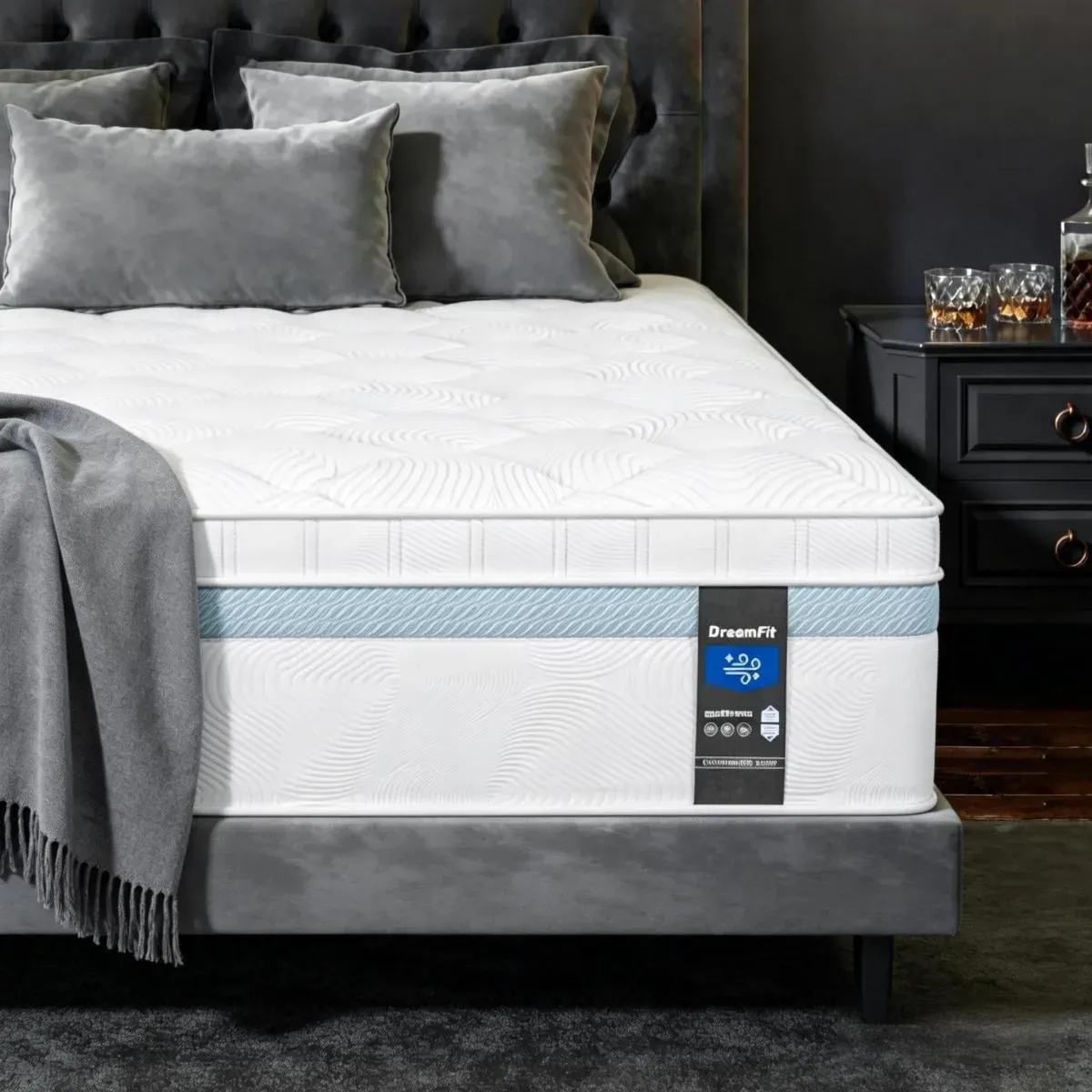 Colchón Matrimonial Dreamfit Silencio Absoluto Ortopédico con Resortes Pocket y Memory Foam
