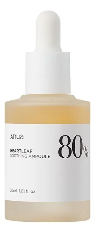 Sérum Calmante ANUA Heartleaf 80, Hidratante con 80% Extracto de Houttuynia Cordata — 30 mL