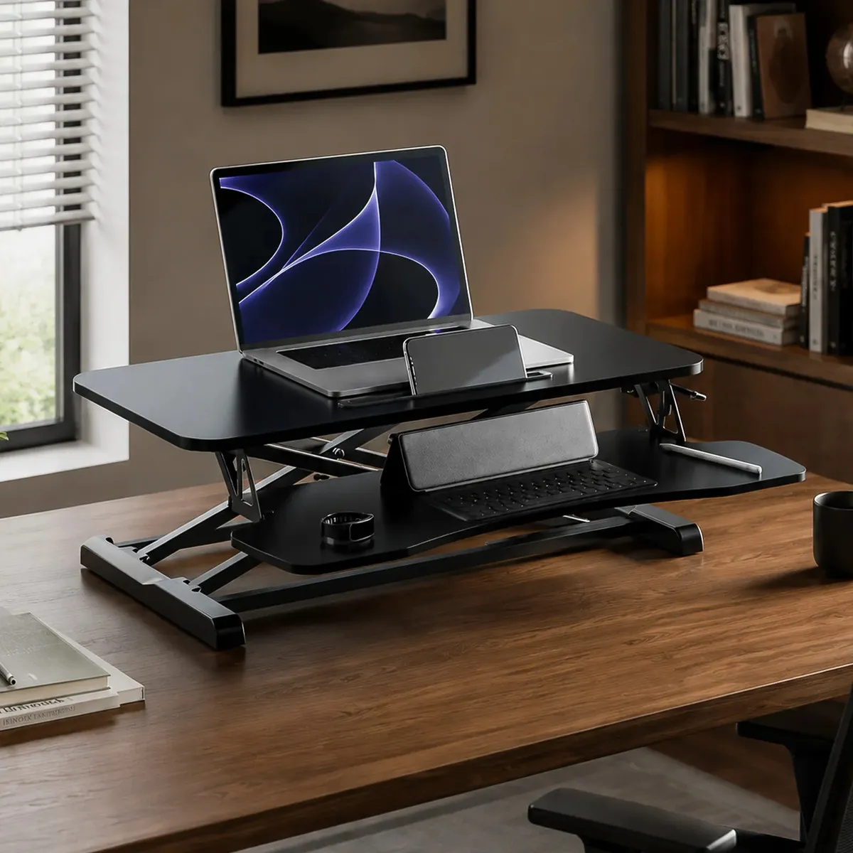 Convertidor de Escritorio de Pie con Altura Ajustable para Monitores de 32 Pulgadas