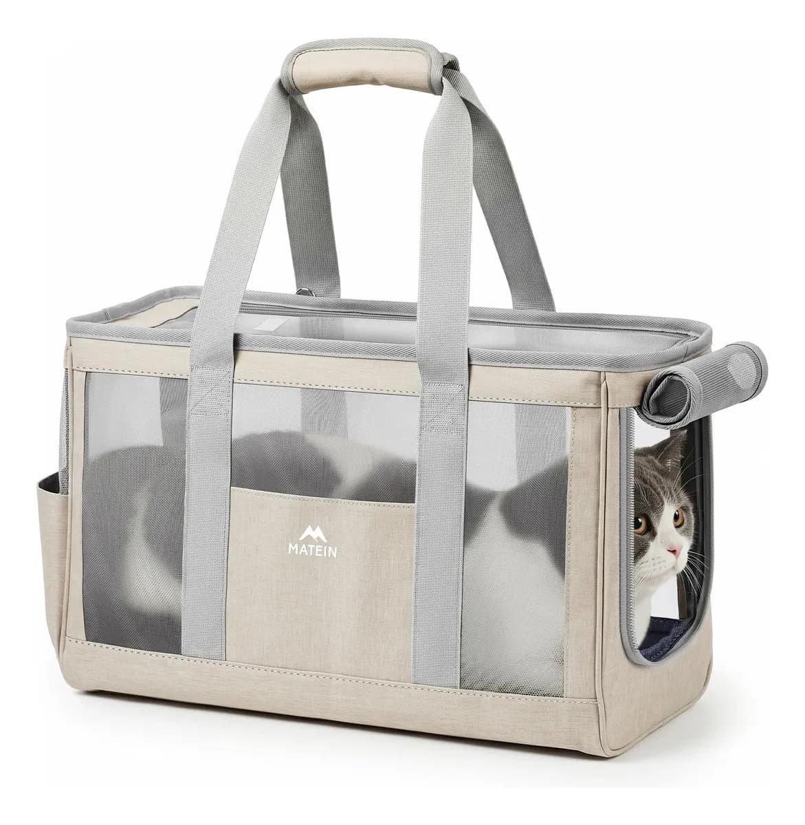 Bolsa Mascotas Transportadora Perros Bolsa Para Gatos Transportadora para Mascotas Matein Beige