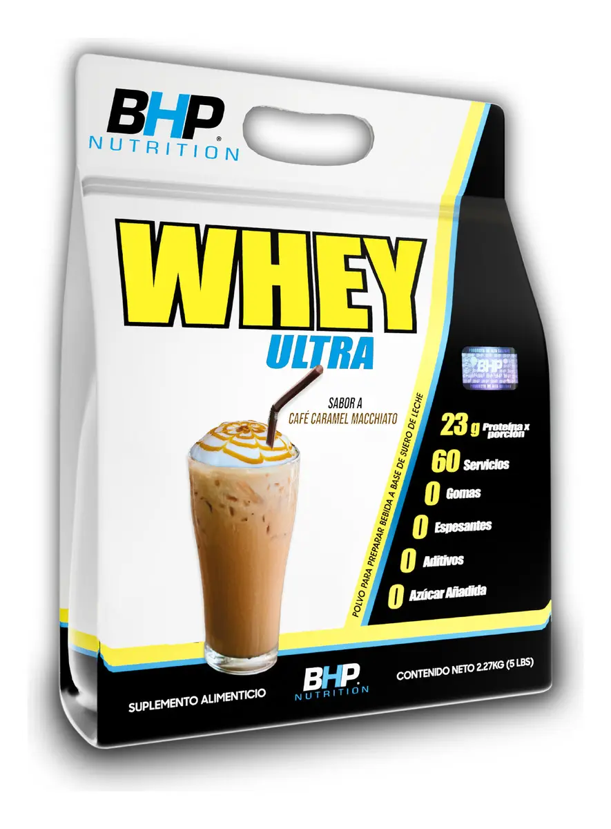 Proteína BHP Nutrition Whey Ultra de Café Caramel Macchiato, 2.27 kg